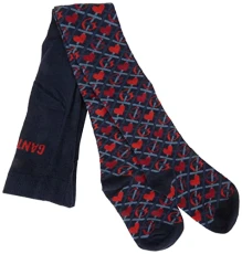 Girl's D1. Allover Heart Tights Socks, Evening Blue, 122/128 Girl's D1. Allover Heart Tights Socks, Evening Blue, 122/128