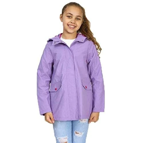 Girls Digger Unlined 228T Milky Coated Waterproof Jacket (11 Years, Lilac/Hot Pink)