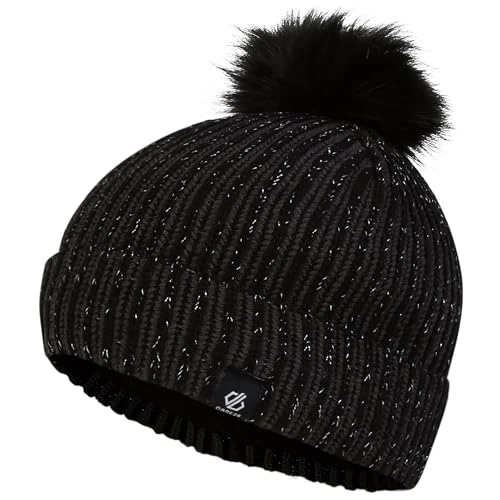 Girls Ding Knitted Bobble Beanie Black