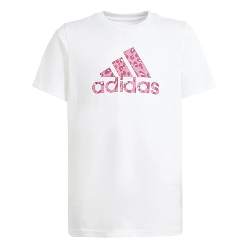 Girls Essentials Linear T-Shirt White/Pink 11-12 Years