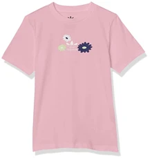 Girls' Flower Printed Tee, True Pink, Medium