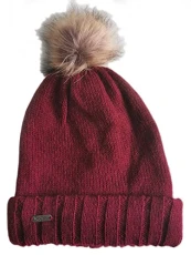 Girls' Fur Beanie, Burgundy, PG040138, Medium Girls' Fur Beanie, Burgundy, PG040138, Medium