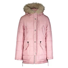 Girls' Heavyweight Expedition Jacket Down Alternative Coat, Pink Pockets Cozy Trim, 8 Girls' Heavyweight Expedition Jacket Down Alternative Coat, Pink Pockets Cozy Trim, 8