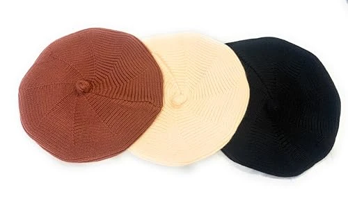 Girls Kids Beret Hat French Style Classic Artist Winter Warm Knitted Cap (Acrylic, Chestnut Brown)