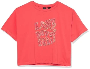Girls' Kids New Aw23 1 Color T-Shirt, Red, 12 Girls' Kids New Aw23 1 Color T-Shirt, Red, 12