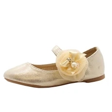 Girls Kids Party Sparkle Pearl Dolly Ballet Pumps Ballerina Shoes Mary Jane Size 1 Gold Girls Kids Party Sparkle Pearl Dolly Ballet Pumps Ballerina Shoes Mary Jane Size 1 Gold