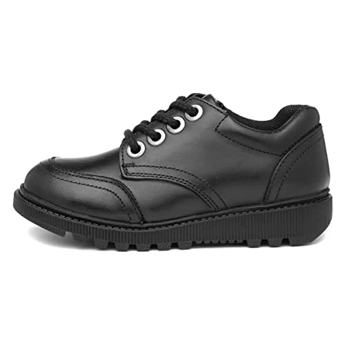 Girl's Kiera Non Patent Jnr School Uniform Shoe, Black, 11 UK Child