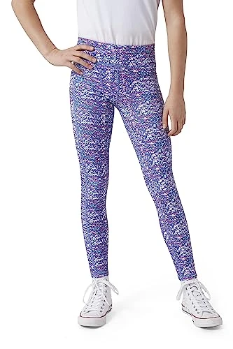 Girls Leggings - Stretch Yoga Pants, Phone Pocket | Purple, X-Large