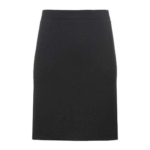 Girls Pencil Skirt School Uniform Womens Plain Zip Back Knee Length Formal Work Office Midi Skirt Black
