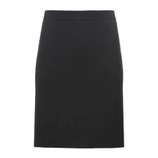 Girls Pencil Skirt School Uniform Womens Plain Zip Back Knee Length Formal Work Office Midi Skirt Black