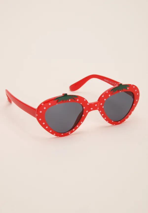 Girls Red Strawberry Cat Eye Sunglasses