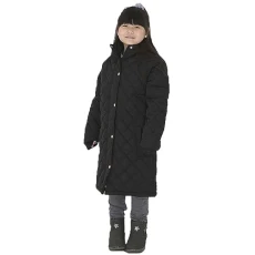 Girls RUSETTE Diamond Quilted Hooded Long School Jacket