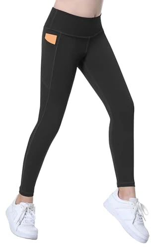 Girls Sports Leggings Kids Yoga Leggings Solid Color Gym Dance Trousers Tights Stretchy Pants A1 5 Years