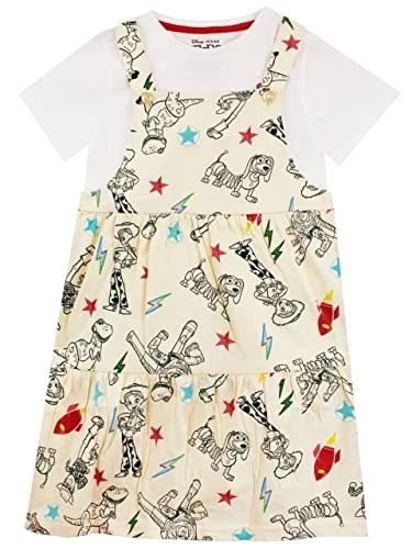 Girls Toy Story T-Shirt and Pinafore Dress Set Kids Outfit Set Multicolour 5-6 Years Multicoloured