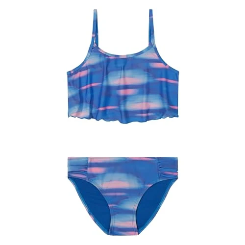 Girls' Two-Piece Bikini Set, Viral Blue Blur, 16