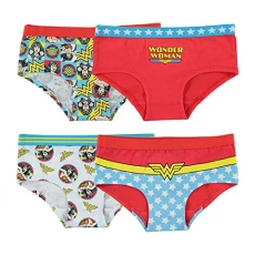 Girls' Wonder Woman 4PK REATIVE Bikini Style Underwear, Ww4pk, 8 Girls' Wonder Woman 4PK REATIVE Bikini Style Underwear, Ww4pk, 8
