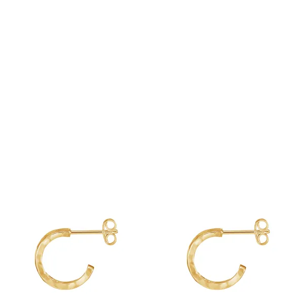 Gold 14mm Hammered Nomad Hoops