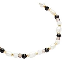 Gold and Black Stretch Bead Bracelet - 17cm