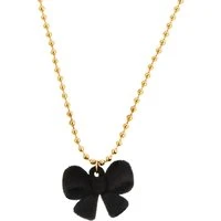 Gold and Black Velvet Bow Necklace