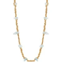 Gold Aquamarine Gem Necklace - Gold