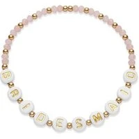 Gold Beaded Bridesmaid Stretch Bracelet - Gold