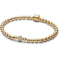 Gold Beads & Pavé & Bracelet - 21cm