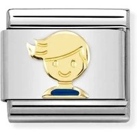 Gold Blue Boy Charm