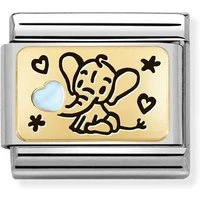 Gold Blue Elephant Charm