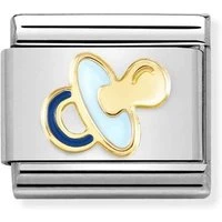 Gold Blue Pacifier Dummy Charm