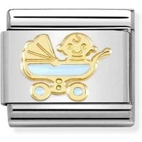 Gold Blue Pram Charm