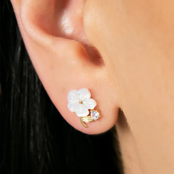 Gold Blue Stone Earrings