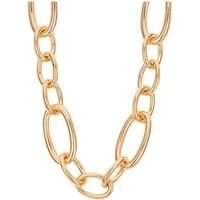 Gold Chunky Linked Chain Necklace - Gold