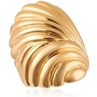 Gold Chunky Ribbed Adjustable Ring - Gold