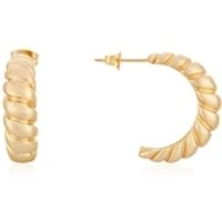 Gold Chunky Twist Hoop Earrings - Gold