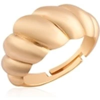 Gold Chunky Twisted Adjustable Ring - Adjustable