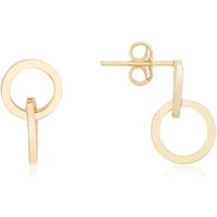 Gold Circle Link Drop Earrings - Gold