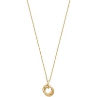 Gold Circle Link Pedant Necklace - Gold