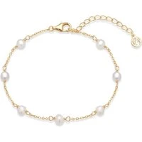 Gold Classic Pearl Chain Bracelet - 17cm