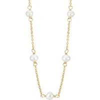 Gold Classic Pearl Chain Necklace - 40cm