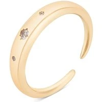 Gold Crystal Adjustable Star Ring - Gold