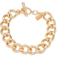 Gold Crystal Chain T-Bar Bracelet - 20cm