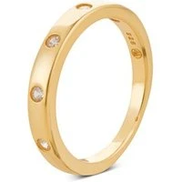 Gold Crystal Circle Ring - Ring Size 50 Gold