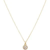 Gold Crystal Halo Circle Necklace - 41cm