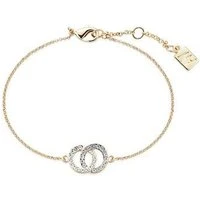 Gold Crystal Link Circle Bracelet - Gold