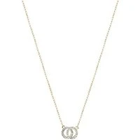 Gold Crystal Link Circle Necklace - Gold