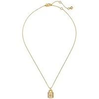 Gold Crystal Padlock Necklace - Gold