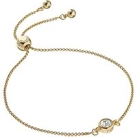 Gold Crystal Pull Chain Bracelet - 20cm