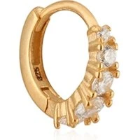 Gold CZ Single Hoop Earring - Gold