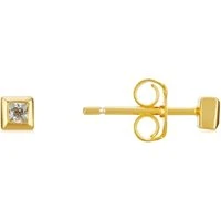 Gold CZ Square Studs - Gold