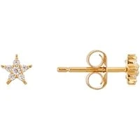 Gold CZ Star Stud Earrings - Gold